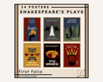 Shakespeare Plays Poster Set: High School English Classroom Decor (Digital Download, PDF