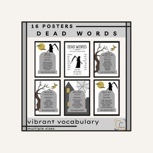 Dead Words Posters Middle School Writing English Classroom Decor Synonyms Middle School Posters Vocabulary Over-Used Words