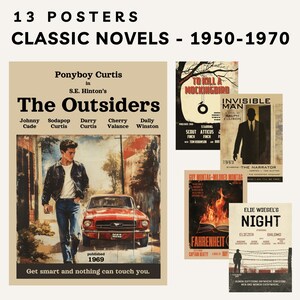 Classic Novels Poster Bundle: Vintage Literature Movie Posters High School English Classroom Popular Book Covers Middle School Novels image 8