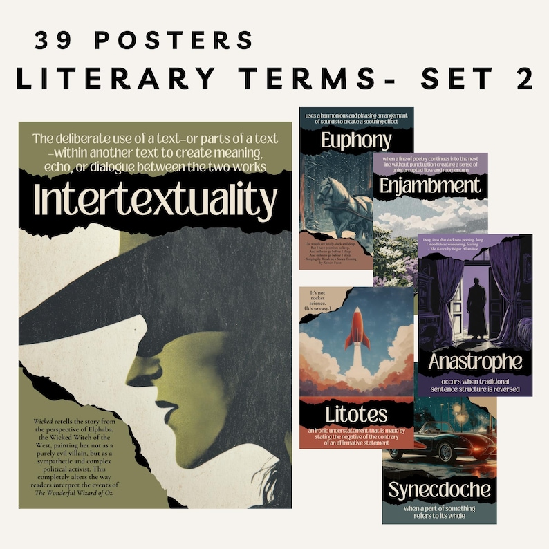 English Classroom Poster Bundle: Literary Terms Devices & Genres Story ...