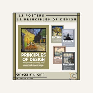 Principles of Design Posters Art Classroom Decor Elements of Art Artistic and Design Techniques High School Art Prints Art Teacher Gift