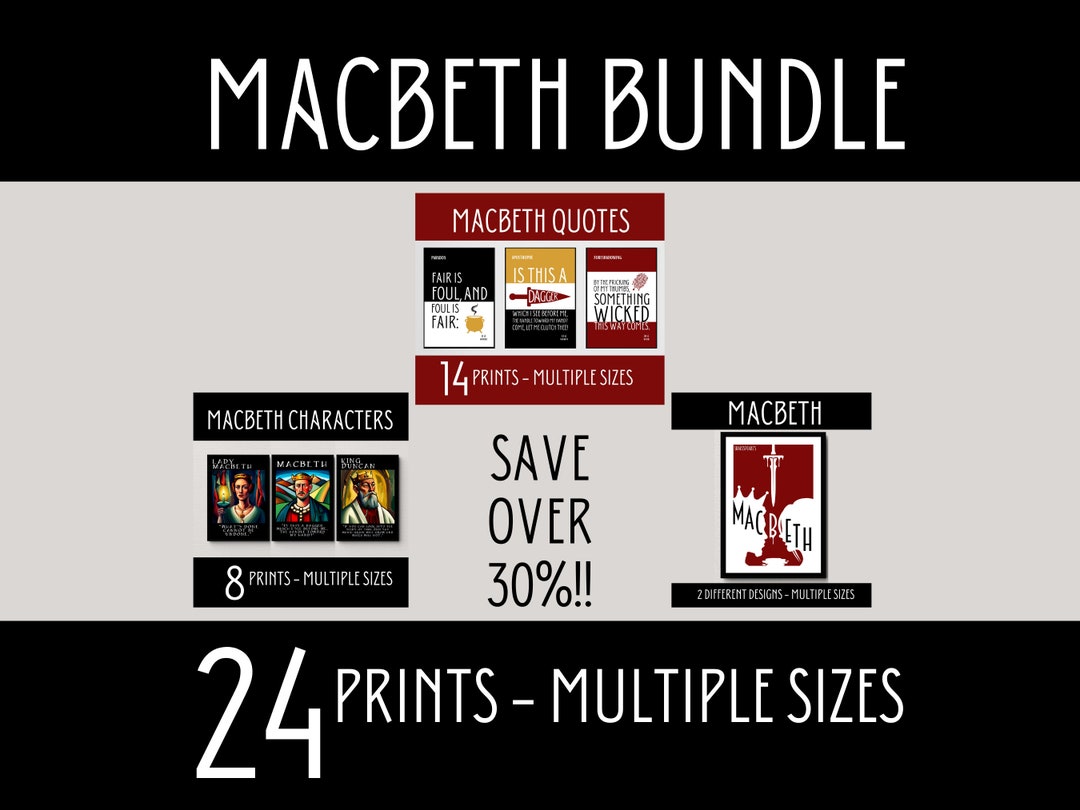 Macbeth Bundle, Macbeth Literary Devices, Macbeth Characters, Macbeth