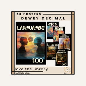 Dewey Decimal Posters: School Library Classification Poster Bundle Book Labels Library Categories