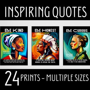 Inspirational Quotes Posters, Diverse Classroom Decor, High School Classroom Wall Art, Growth Mindset Posters, Inspiring People Posters
