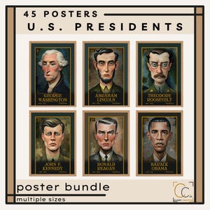 US Presidents Posters United States American History Classroom Decor Social Studies Prints High School History Class US Government Leaders