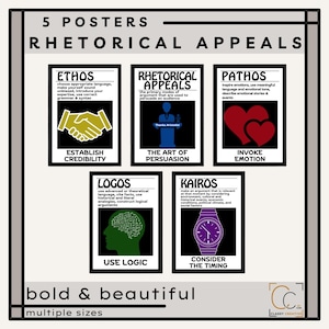 Ethos Pathos Logos Kairos Poster Rhetorische Appelle Poster Überzeugendes Schreiben High School Englisch Klassenzimmer Dekor Rhetorische Studie