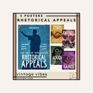 Vintage Rhetorische Appelle Ethos Pathos Logos Englisch Klassenzimmer Dekor Persuasive Schreiben High School Poster Englisch Lehrer Geschenk Wand dekor