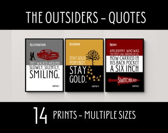 The Outsiders Quotes, The Outsiders Literary Devices, Figurative Language, The Outsiders Posters, High School English Classroom Posters