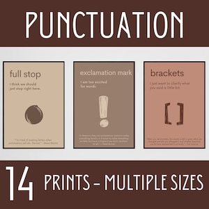 Boho Punctuation Posters: English Classroom Decor (Digital Download)