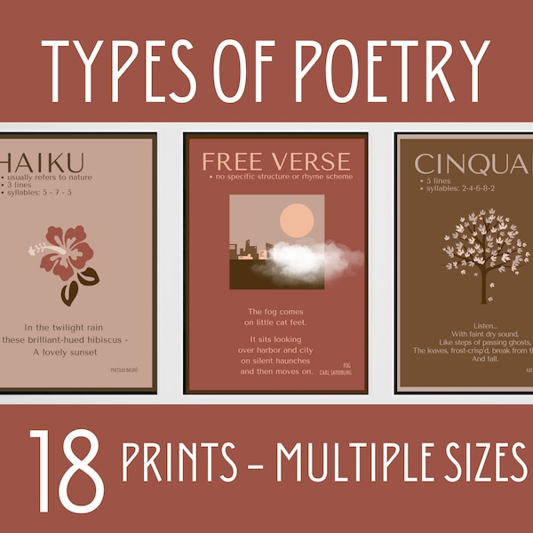 Types of Poetry, English Classroom Decor, Classic Poems, High School Poetry, Poetry Unit, Poem Forms, Poetry Elements, Poem Structure