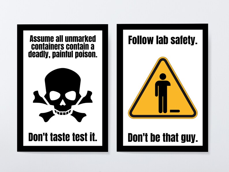 Funny Science Lab Safety Rules Posters: Middle School Science Poster ...
