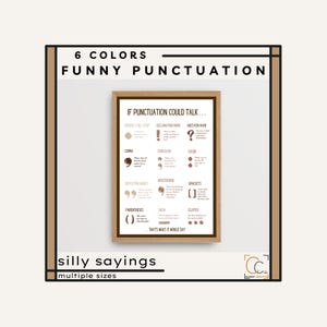 Funny Punctuation Poster: English Classroom Decor (Digital Download