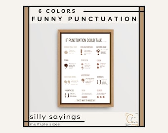 Funny Punctuation Poster: English Classroom Decor (Digital Download
