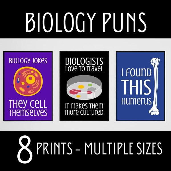 Biology Puns, Science Classroom Decor, Middle School Science Posters, High School Biology Prints, Science Teacher Gift, Funny Science