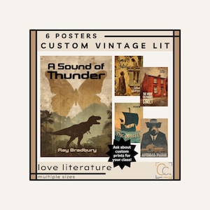 Custom Classic Literature Posters High School English Classroom Posters Library Wall Art Famous Novels Posters Popular Book Covers