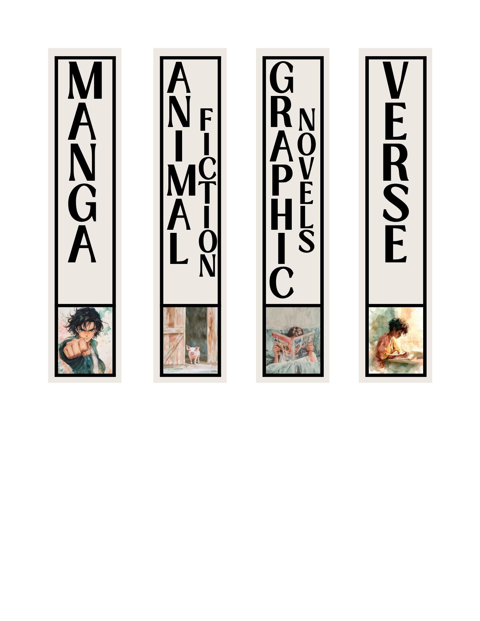 Literary Genres Labels: Classroom Library Classification Labels Novel ...