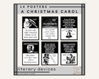 Christmas Carol Quotes Poster Set: Figurative Language Classroom Decor (Digital Download)