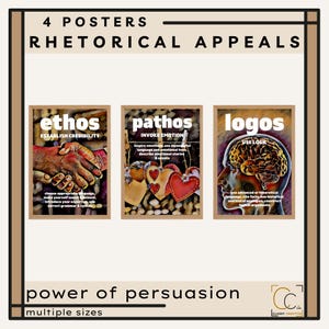 Rhetorische Appelle Ethos Pathos Logos Drucke Überzeugende Schrift Englisch Klassenzimmer Dekor High School Poster Überzeugungskraft