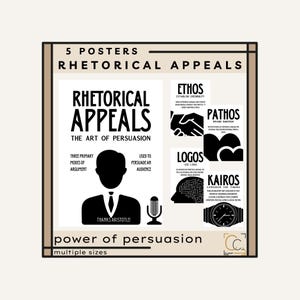 Rhetorische Appelle Ethos Pathos Logos Kairos Poster High School Englisch Klassenzimmer Überzeugende Schreiben Poster Englisch Lehrer Geschenk