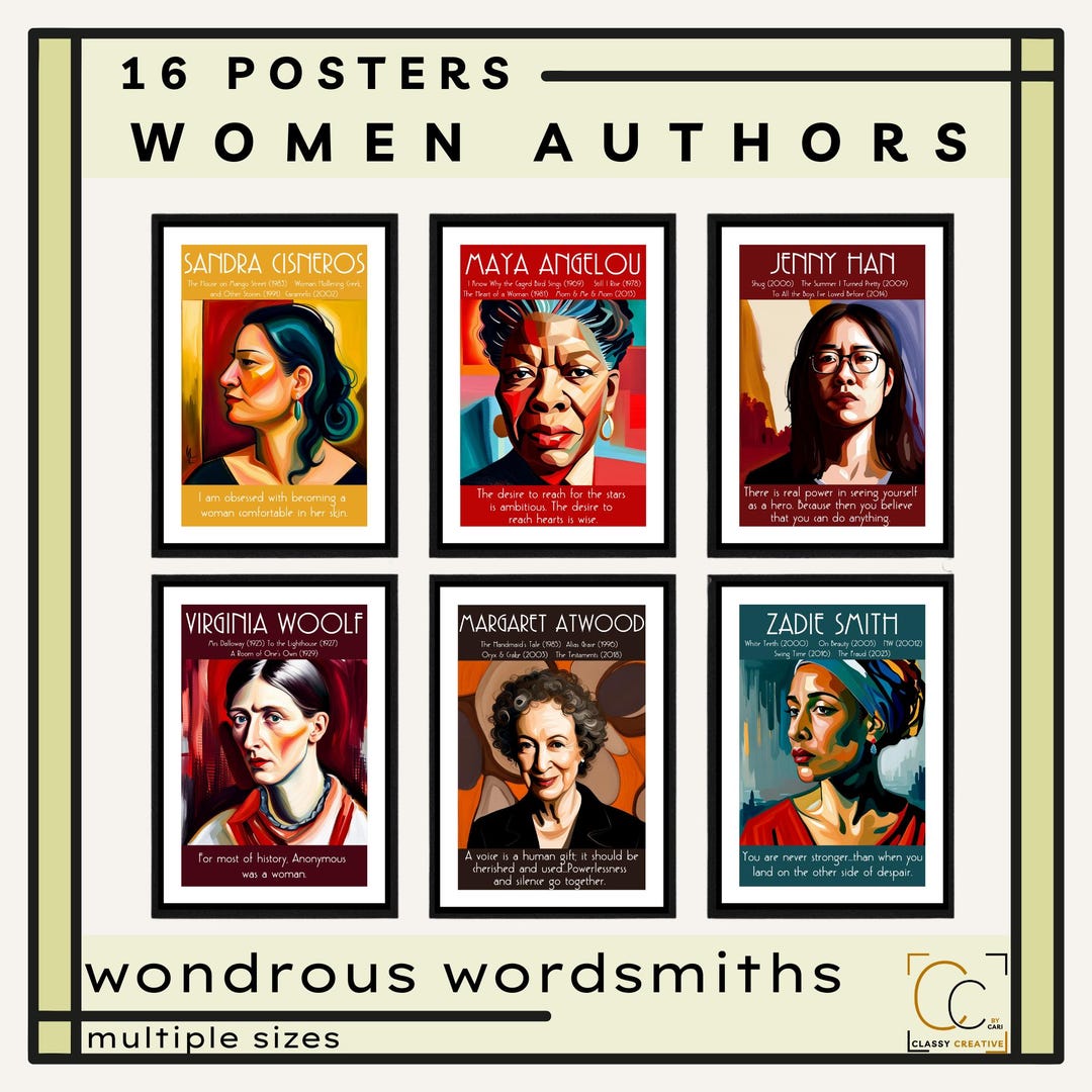 Women's History Month Posters Famous Women Authors International Women ...