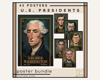 U.S. Presidents Posters: American History Classroom Decor United States History Poster Bundle Social Studies Government Unit