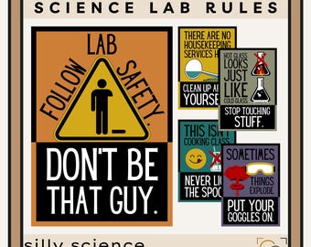 Funny Science Lab Safety Rules Posters Middle School Science Classroom Decor Funny High School Chemistry Laboratory Safety Procedures