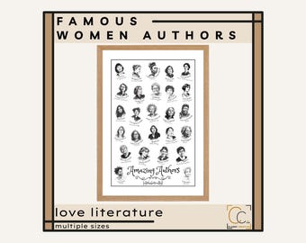 Famous Women Authors & Poets Poster: High School English Classroom Decor Female Writers Women's History Month Literature Poetry