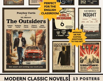 Pôsteres de Filmes Vintage para Capas de Livros: Decoração para Sala de Aula de Inglês (Download Digital)