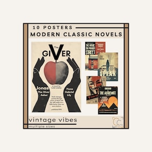 Classic Literature Posters Literary Print High School English Classroom Vintage Movie Posters Famous Novels Popular Book Covers Wall Art