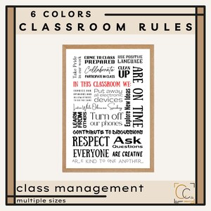 Classroom Rules Poster: Middle School English Decor (digital Download ...