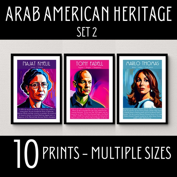 Plakate für den Monat des arabischen amerikanischen Erbes – Set 2, berühmte arabische Amerikaner, Pinnwand für den Monat des arabischen amerikanischen Erbes, vielfältige Klassenzimmerdekoration