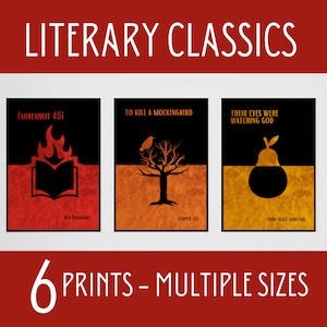 Literary Prints, Classic Literature, English Classroom Decor, High School Posters, Custom Literary Posters, English Teacher Gift, Library