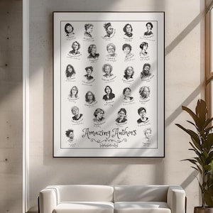 Famous Women Authors Popular Female Writers Print High School English Classroom Decor Literature Feminism Literary Gift Book Lover Wall Art