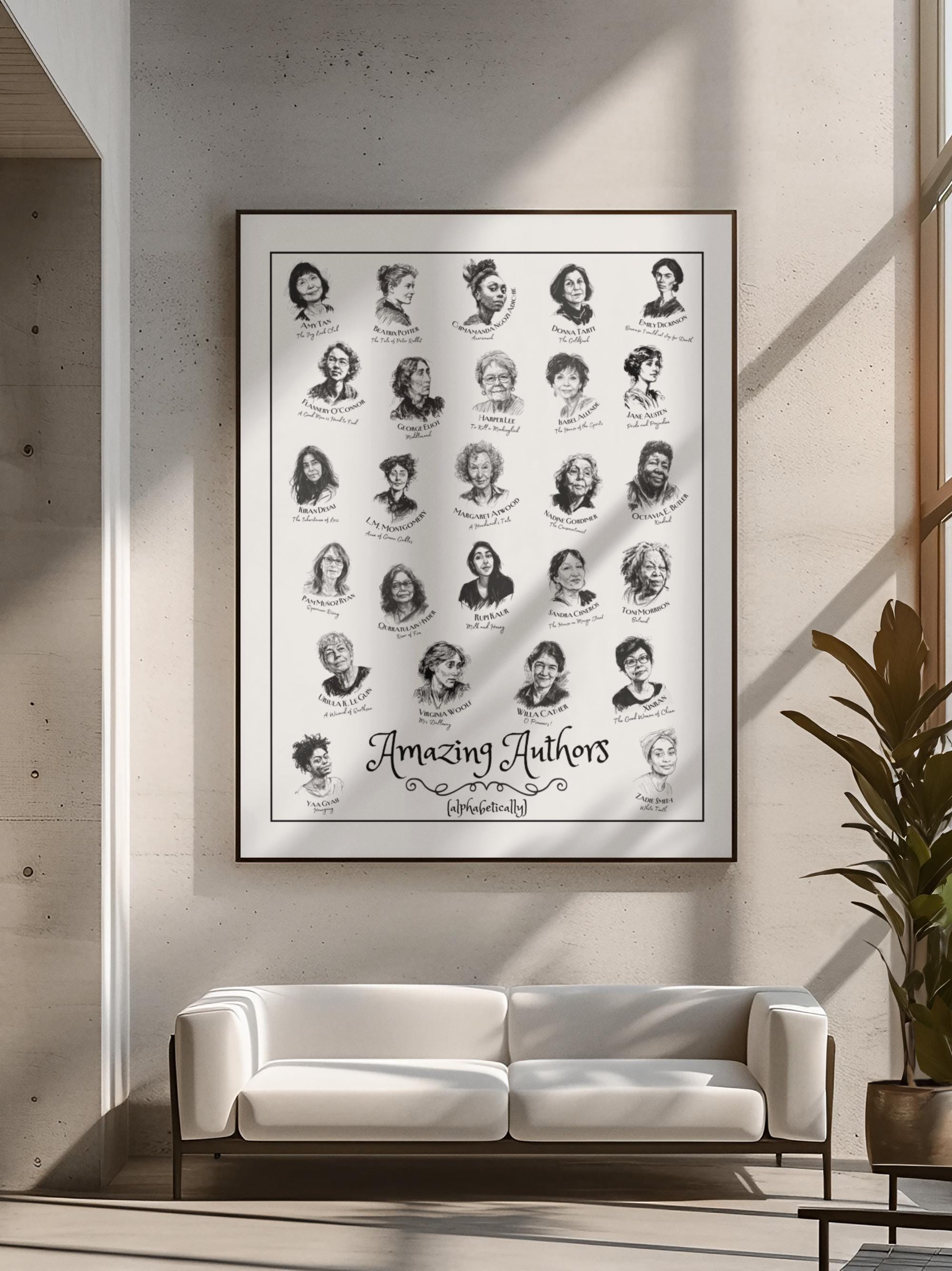 Famous Women Authors Popular Female Writers Print High School English Classroom Decor Literature Feminism Literary Gift Book Lover Wall Art