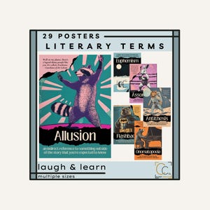 Literary Terms Poster Bundle: Figurative Language Posters Middle School English Classroom Decor Poetic Devices Story Elements