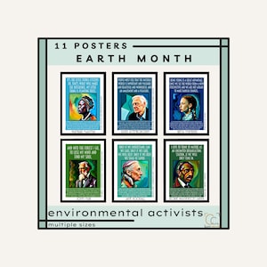 Earth Month Posters Famous Environmentalists Earth Month Bulletin Board Environmental Activists Posters Save the Earth Day Climate Change