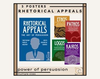Rhetorische Appelle Poster: Ethos Pathos Logos Kairos Gymnasium AP Englisch Klassenzimmer Überzeugendes Schreiben Aristoteles Rhetorische Studie