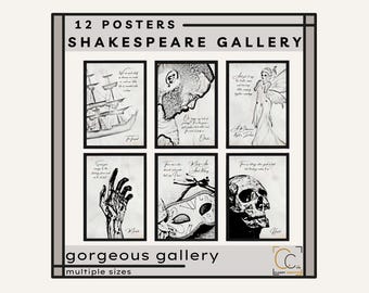Shakespeare Plays Poster Set: Vintage English Classroom Decor (Digital Download, PDF