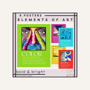 Elemente von Kunstpostern: Kunst Klassenzimmer Dekor für die Mittel- und Oberschule Form Linie Farbe Form Textur Raum Wert künstlerische Techniken