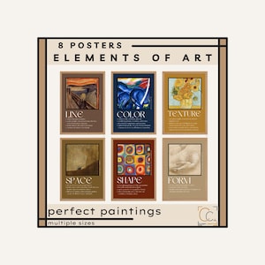 7 Elements of Art Posters Art Classroom Decor Middle School High School Art Prints Artistic Elements Art Teacher Gift Visual Elements