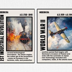 Posters om historiska epoker: Dekor för gymnasieklassrum, posterpaket med tidslinje över mänsklig historia, perioder i världshistorien bild 5