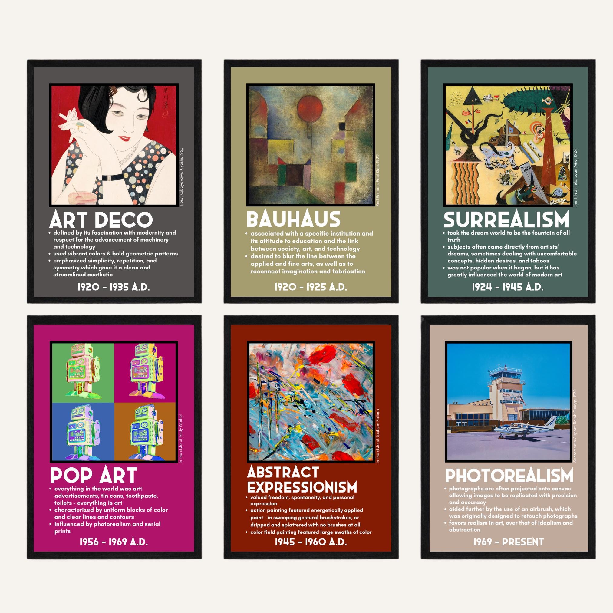 Art History Timeline Posters: High School Classroom Decor (digital ...