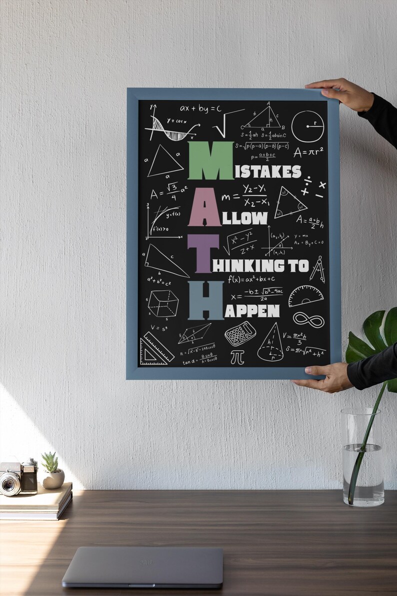 Inspiring Math Problems Inspiring Math Classroom Poster: Middle School Math Class Decor ...