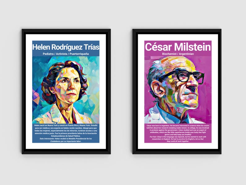 Hispanic Heritage Month Posters for Elementary Students: Famous Latino Scientists In Spanish Kids Science Classroom Decor Women in STEM image 7