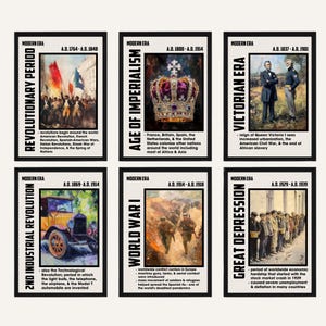 Posters om historiska epoker: Dekor för gymnasieklassrum, posterpaket med tidslinje över mänsklig historia, perioder i världshistorien bild 4