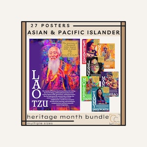 "API Heritage Month Poster Bundle: Berühmte asiatisch-amerikanische Führer (Digitaler Download, PDF / JPG)"