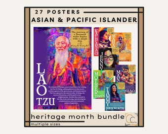 API Heritage Month-posterbundel: beroemde Aziatisch-Amerikaanse leiders (digitale download, pdf/jpg)