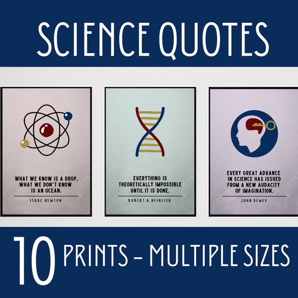 Science Classroom Decor, Science Posters, Scientist Quotes, High School Science, Middle School Science, Inspiring Quote Posters, Wall Art