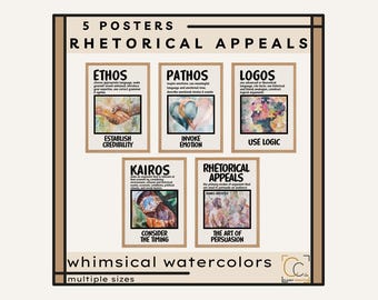 Rhetorische Appelle Poster: Ethos Pathos Logos Kairos Gymnasium AP Englisch Klassenzimmer Überzeugendes Schreiben Aristoteles Rhetorische Studie