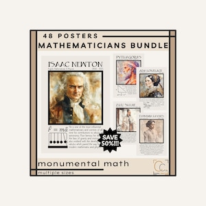 Math Classroom Poster Bundle Famous Mathematicians Posters Diverse Mathematicians Women in Math Posters Mathematics Scientists